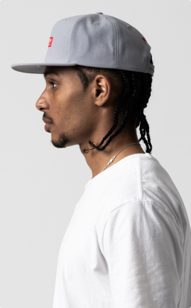 Side profile of a Mitchell & Ness OG Snapback