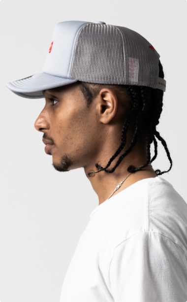 Side profile of a Mitchell & Ness Trucker Snapback
